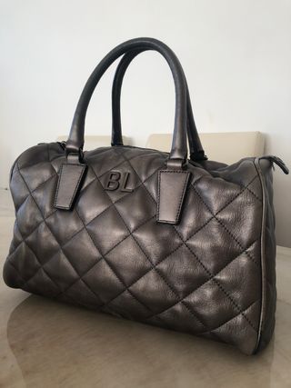 Bolso piel Bimba y Lola gris metalizado