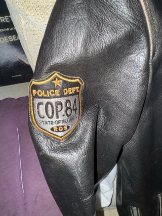 CHAQUETA CUERO ENVEJECIDO MODELO POLICIA 