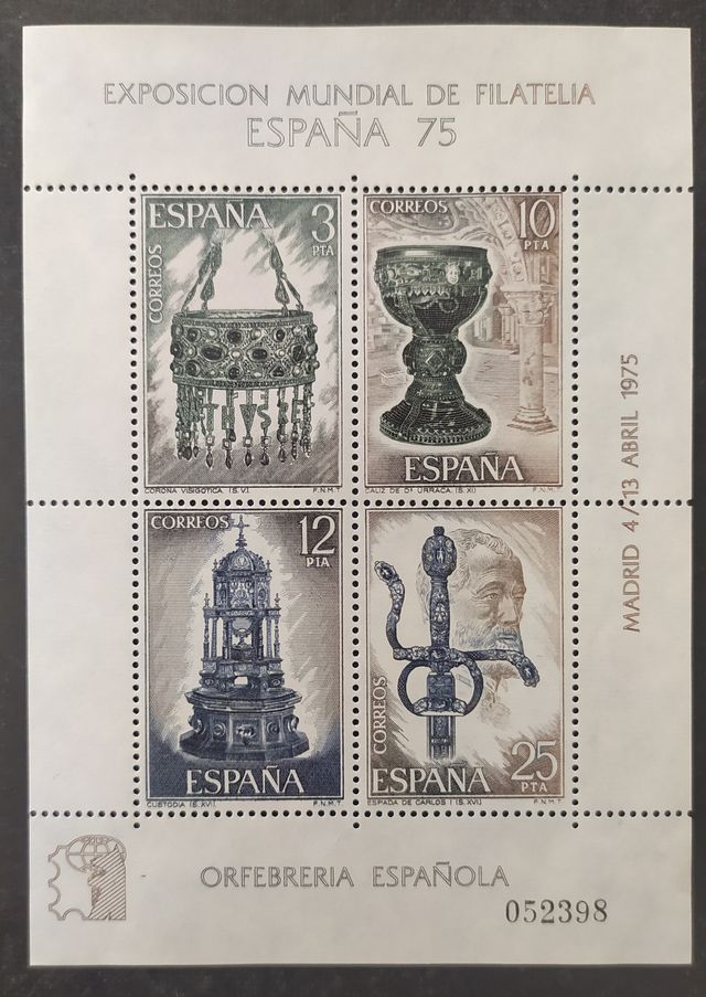 Sellos de ESPAÑA año 1975, nuevos + hojas bloque