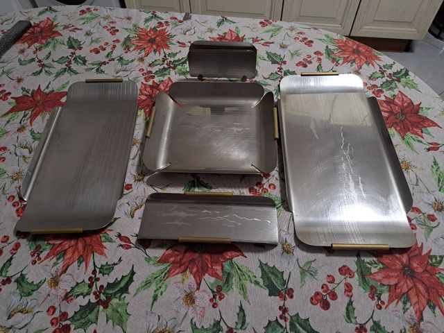 Set vassoi acciaio inox