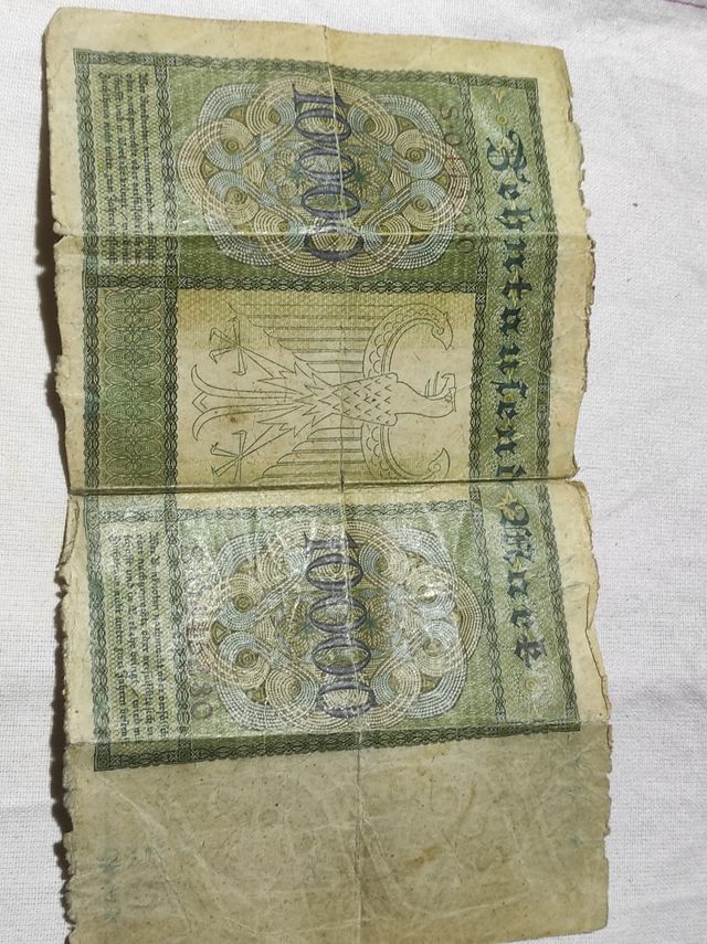 Antiguo billete 10mil marcos 1922, weimar