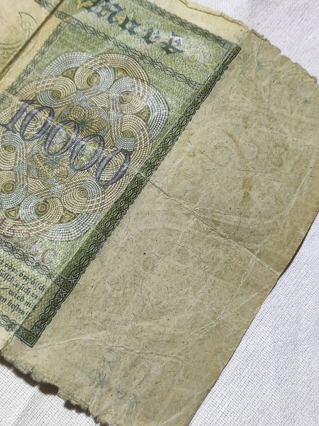 Antiguo billete 10mil marcos 1922, weimar