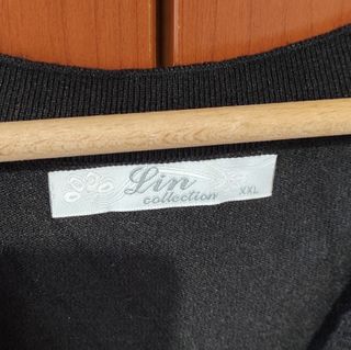 Cardigan nero e arancione, XXL