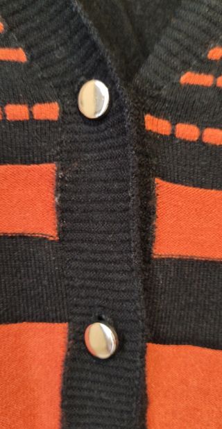 Cardigan nero e arancione, XXL