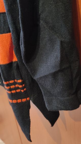 Cardigan nero e arancione, XXL