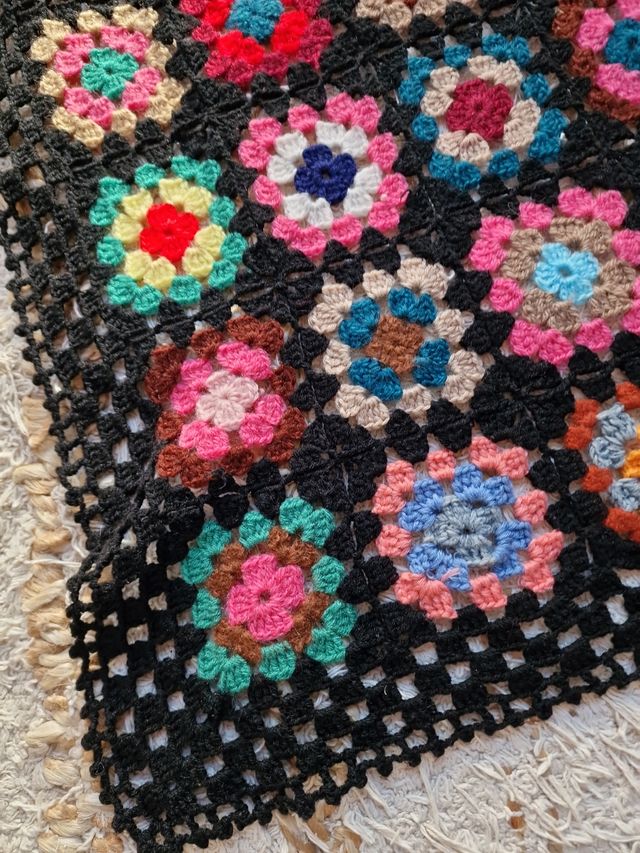 Manta Croche echa a mano