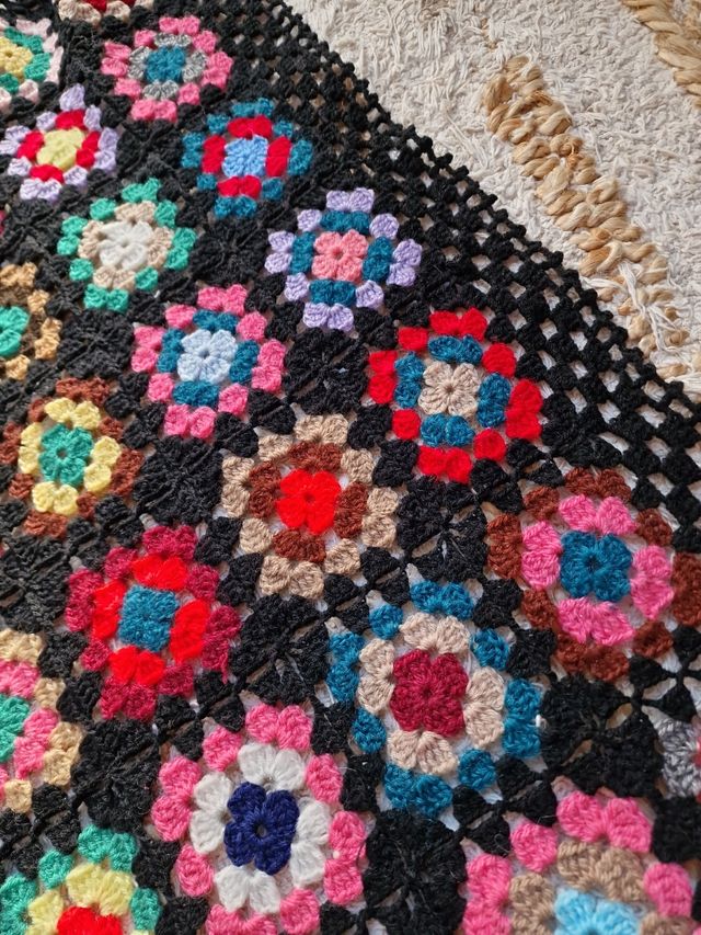 Manta Croche echa a mano