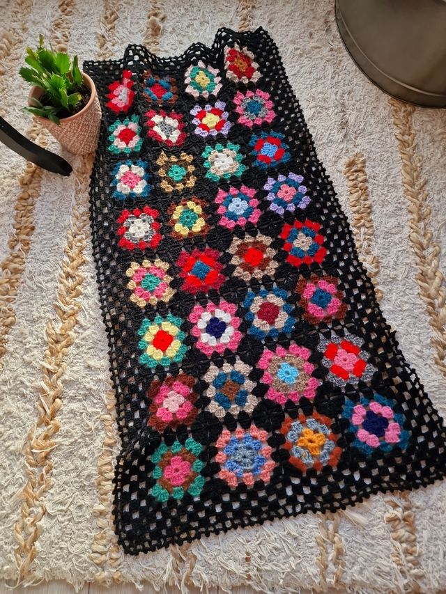 Manta Croche echa a mano