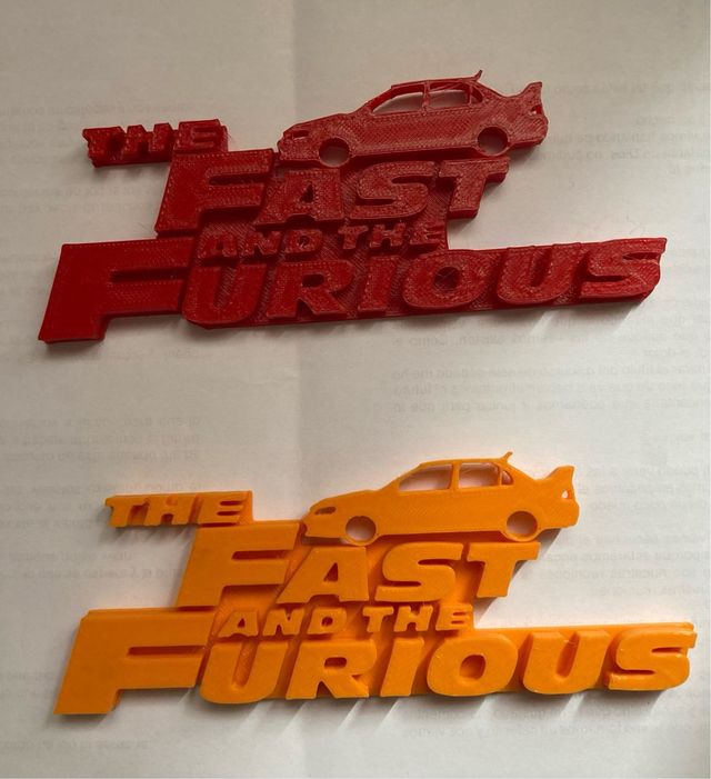 Logo 3D Fast and Furious con Lancer Evo