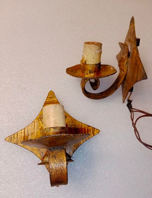 Pareja apliques dorado ferroart original
