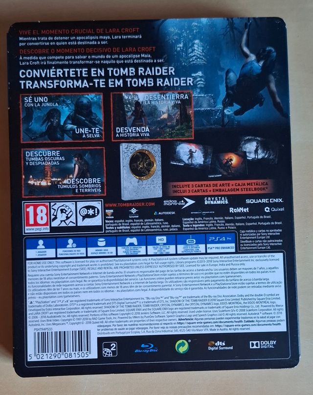 SHADOW OF THE TOMB RAIDER - PS4 STEELBOOK EDITION