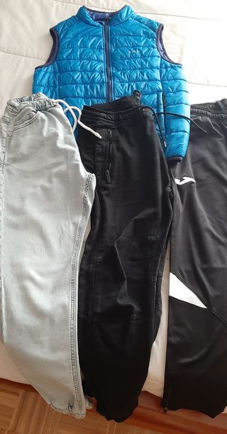 Lote ropa tallá M   vaqueros, chaleco, joma. 