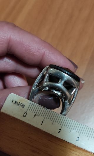 Anello con pietra nera, misura piccola