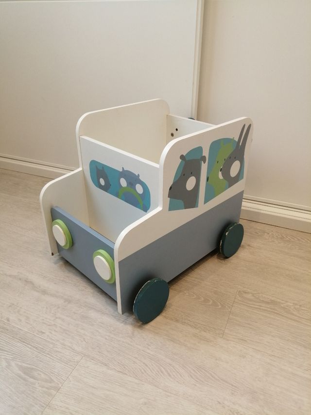 Carrito madera guarda juguetes