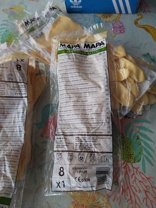 Lote 8 pares guantes látex satinados