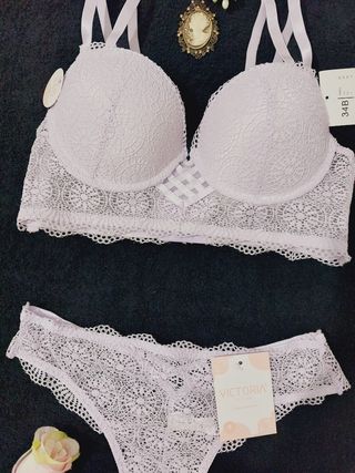 Set Lencería Encaje 85B 