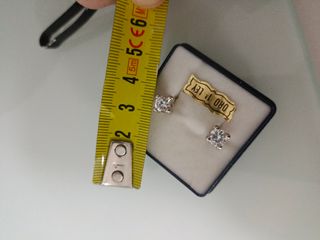 Pendientes oro blanco y zirconita