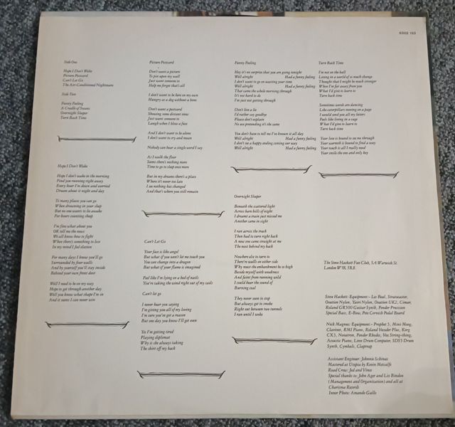 Steve Hackett cured 1981 vinile perfetto