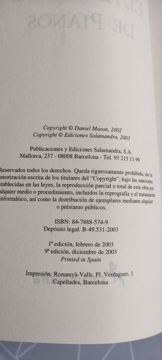 El afinador de pianos (Narrativa) (Spanish Edition)