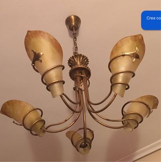 Lámpara techo de cristal de murano y bronce