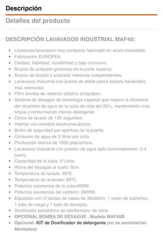 Lavavajillas profesional