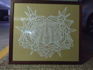 TAPETE ENCAJE CROCHET GANCHILLO cuadro vintage