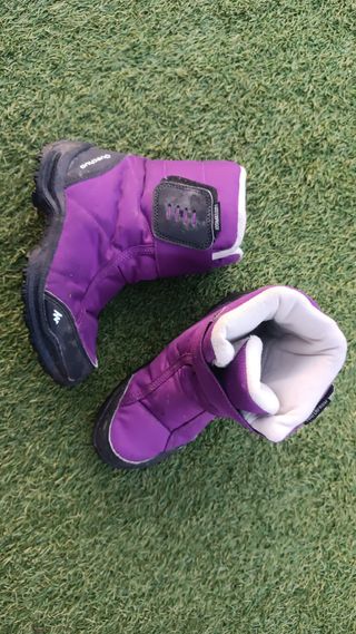 Botas decathlon nieve talla 32 moradas