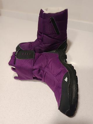 Botas decathlon nieve talla 32 moradas