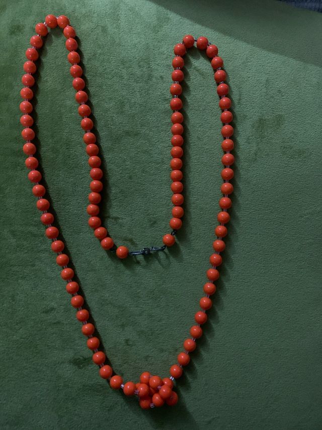 Collar perlas naranjas