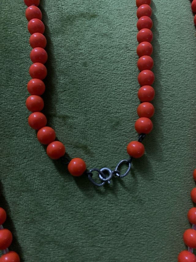 Collar perlas naranjas