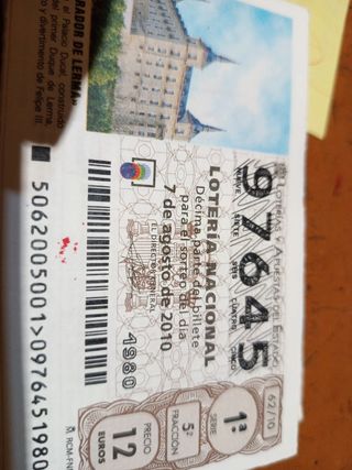 Billetes de lotería nacional