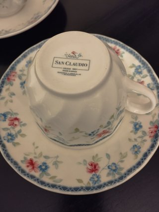 Servicio de dos tazas de té con plato San Claudio
