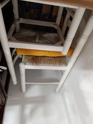 Mesa plegable + 2 sillas compañeras.