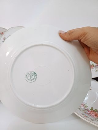 antigua vajilla 12 plato porcelana la cartuja