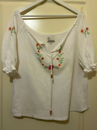 Blusa blanca boho nueva de Polinesia