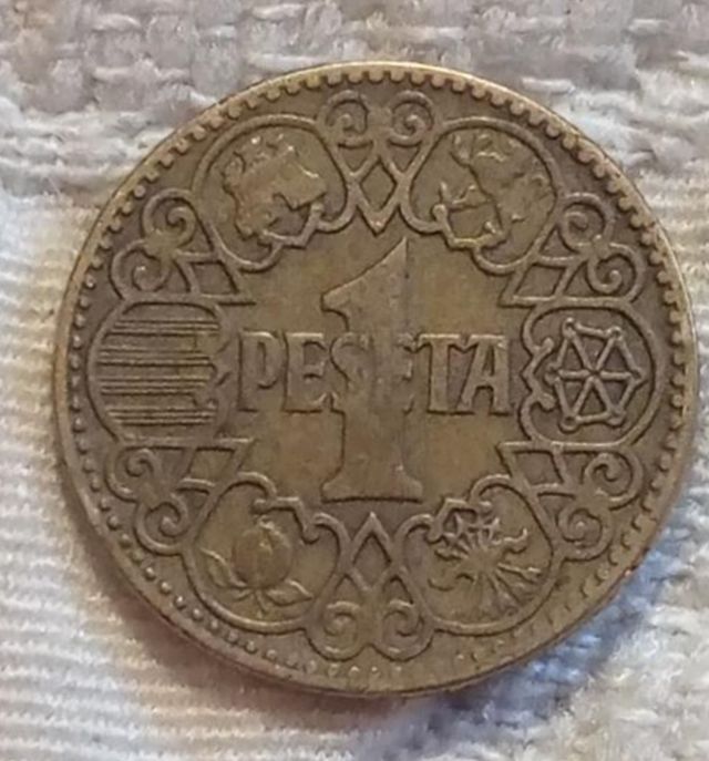 Moneta da 1 Peseta del 1944 Spagna