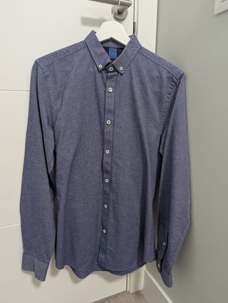 Camisa Oxford azul Zara