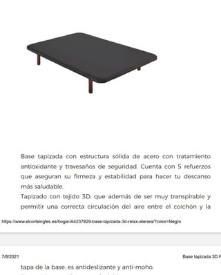 Base tapizada para colchón