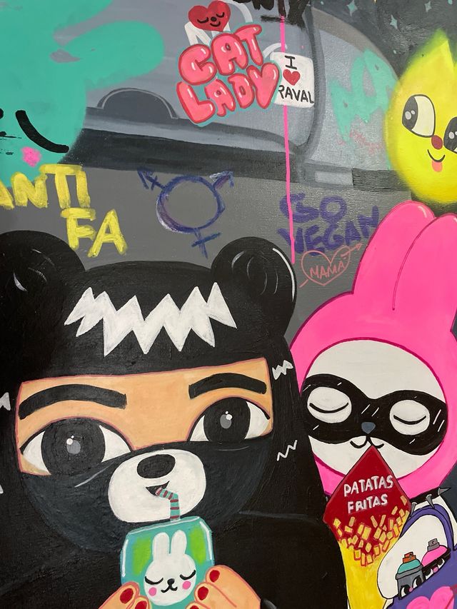 Cuadro streetart vegan bunnies graffiti