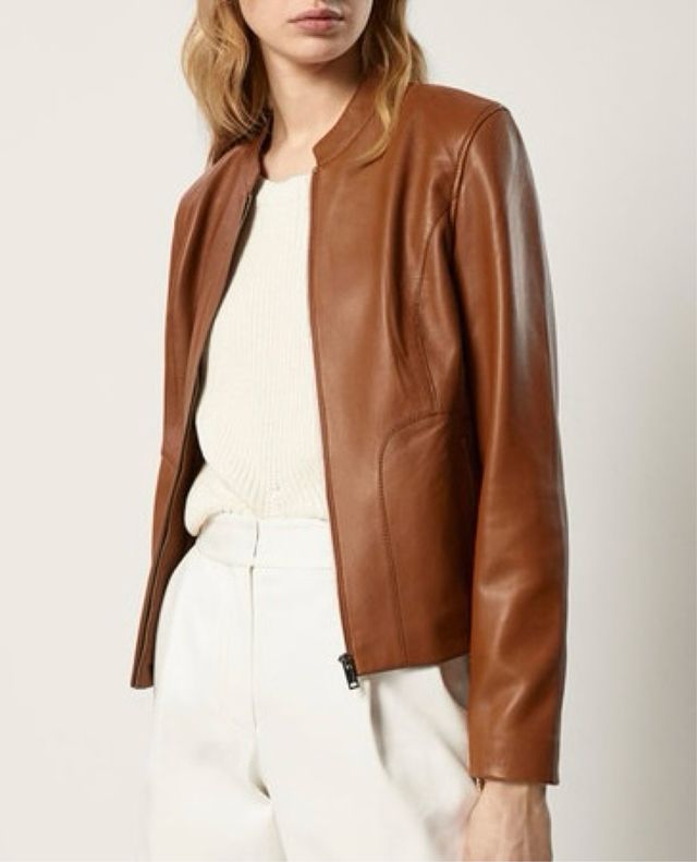Massimo Dutti Leather Jacket XS
