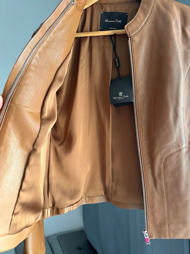 Massimo Dutti Leather Jacket XS