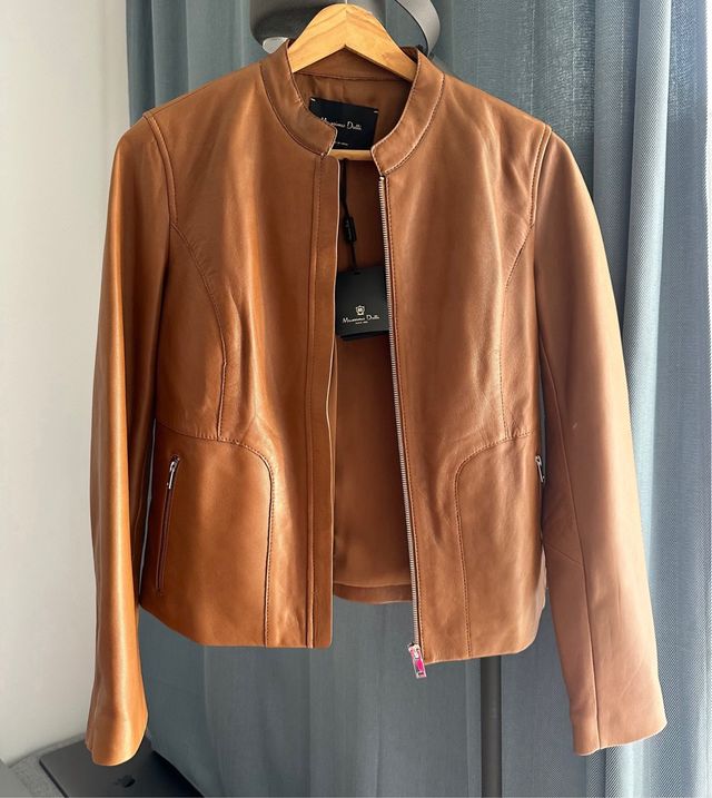 Massimo Dutti Leather Jacket XS