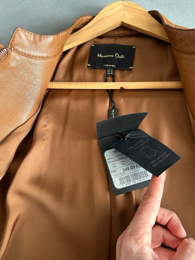 Massimo Dutti Leather Jacket XS