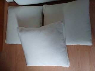 Cojines Piel Blancos Decoración Sofá / Camas