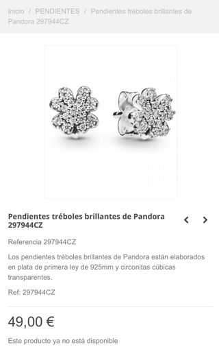 Pendientes tréboles brillantes Pandora