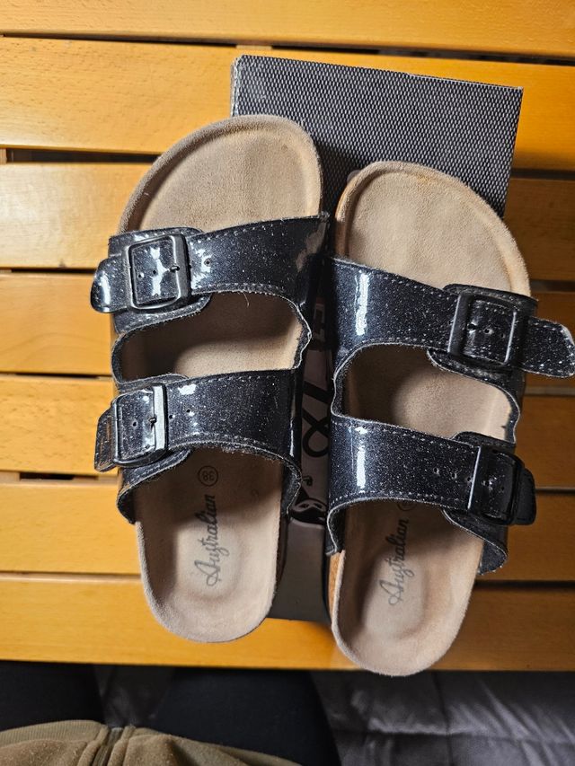 Ciabatte AUSTRALIAN nero glitterato N.38