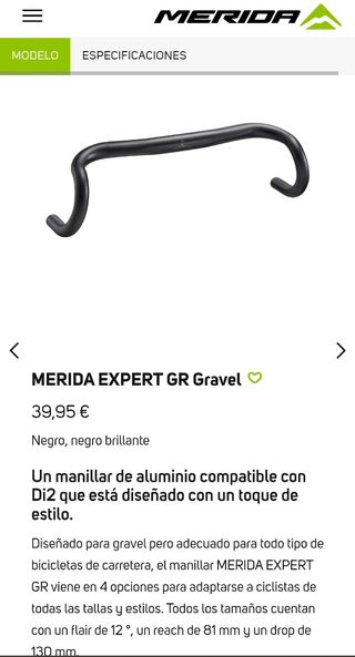 Manillar gravel Merida expert