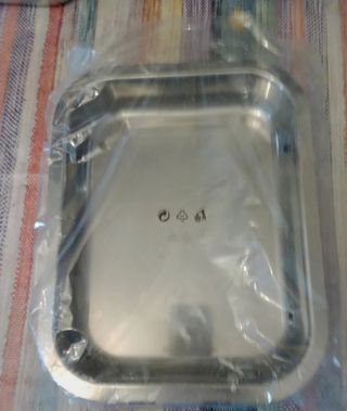 Teglia acciaio inox manici e griglia 