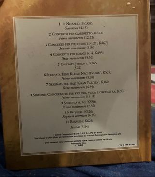Cd musicale ‘ Mozart i suoi capolavori ‘ 