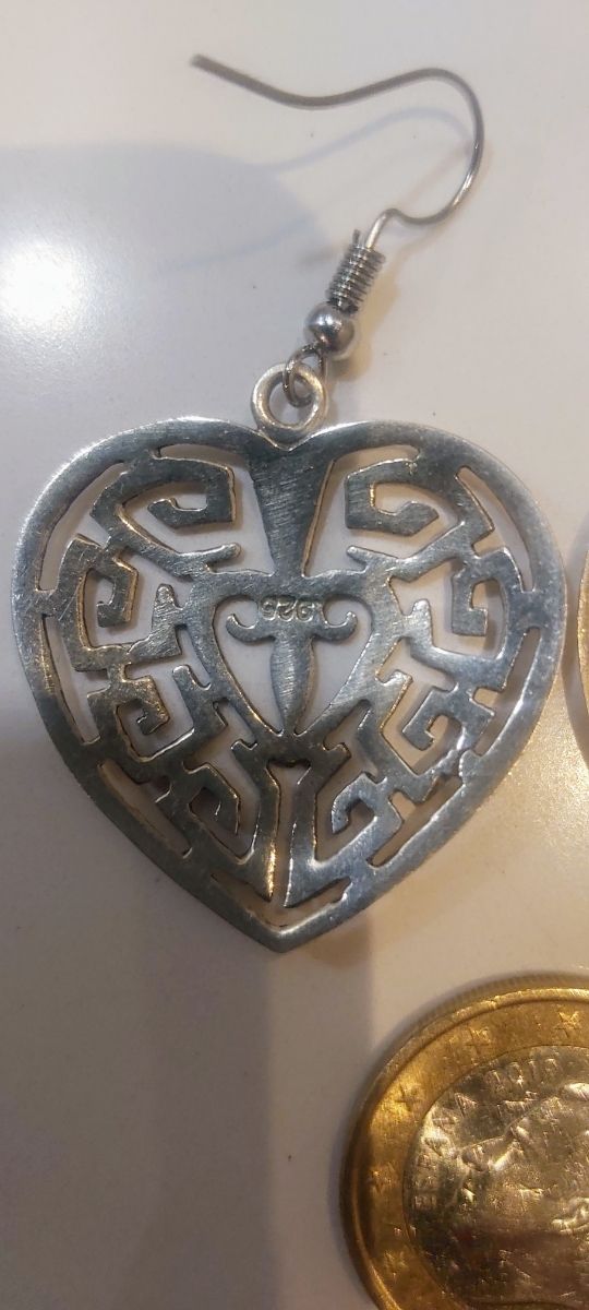 Pendientes Plata Corazón labrado